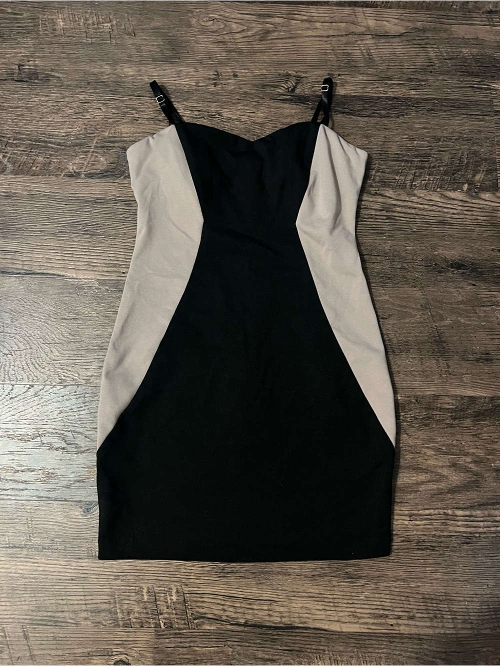 Black and tan beige Colorblock Sheath Dress tight size medium forever 21